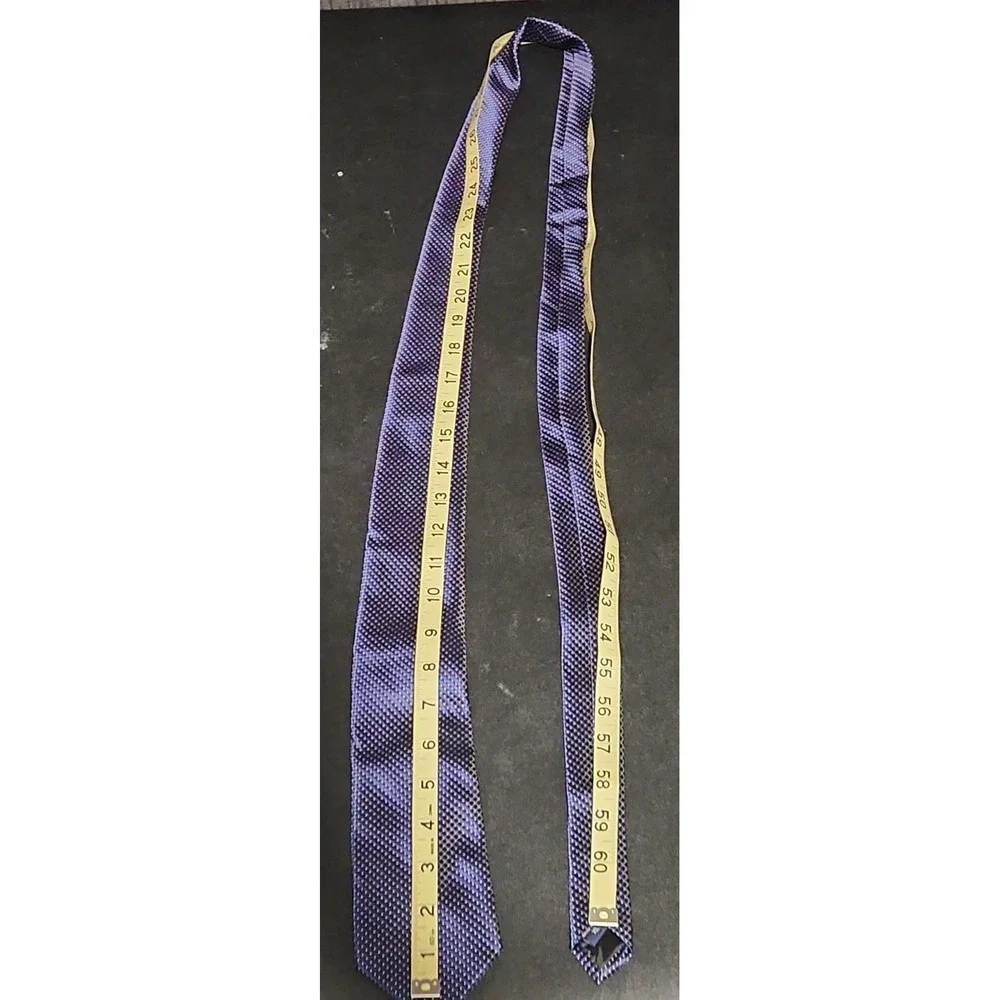 Hisdern Mens Silk Extra Long Tie Classic Plaid Checker Blue XL 63 Inch